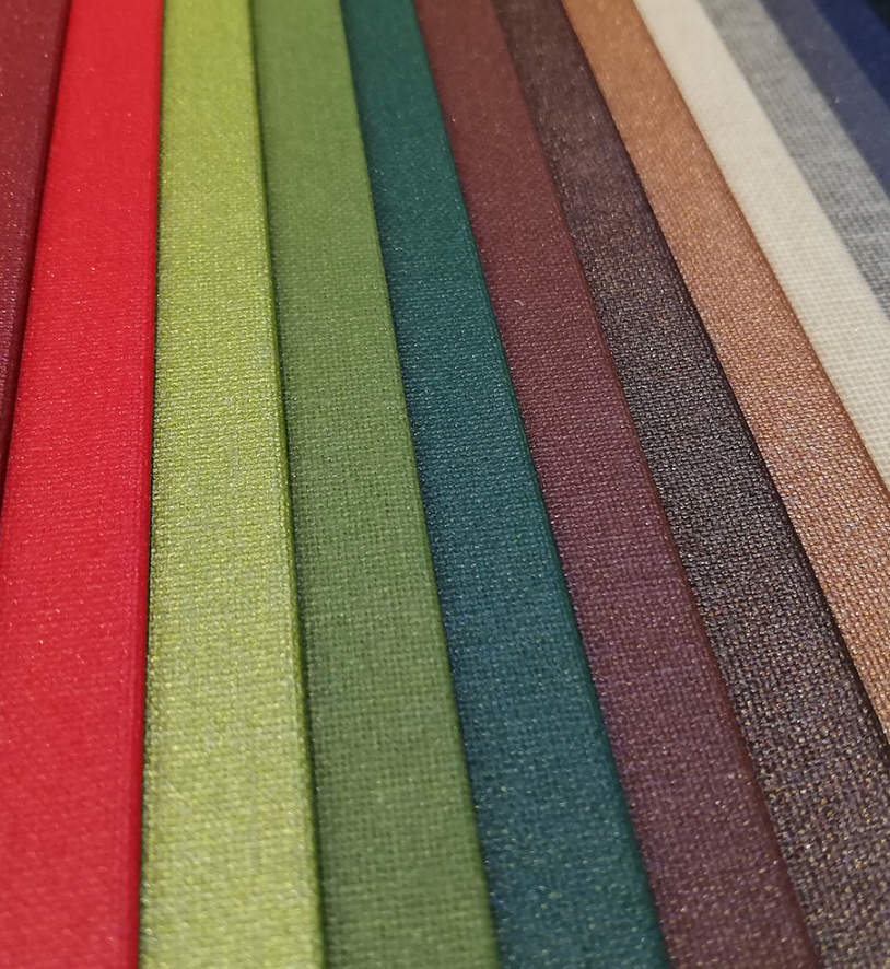 Farbübersicht des Materials Buchleinen in verschiedenen Farben