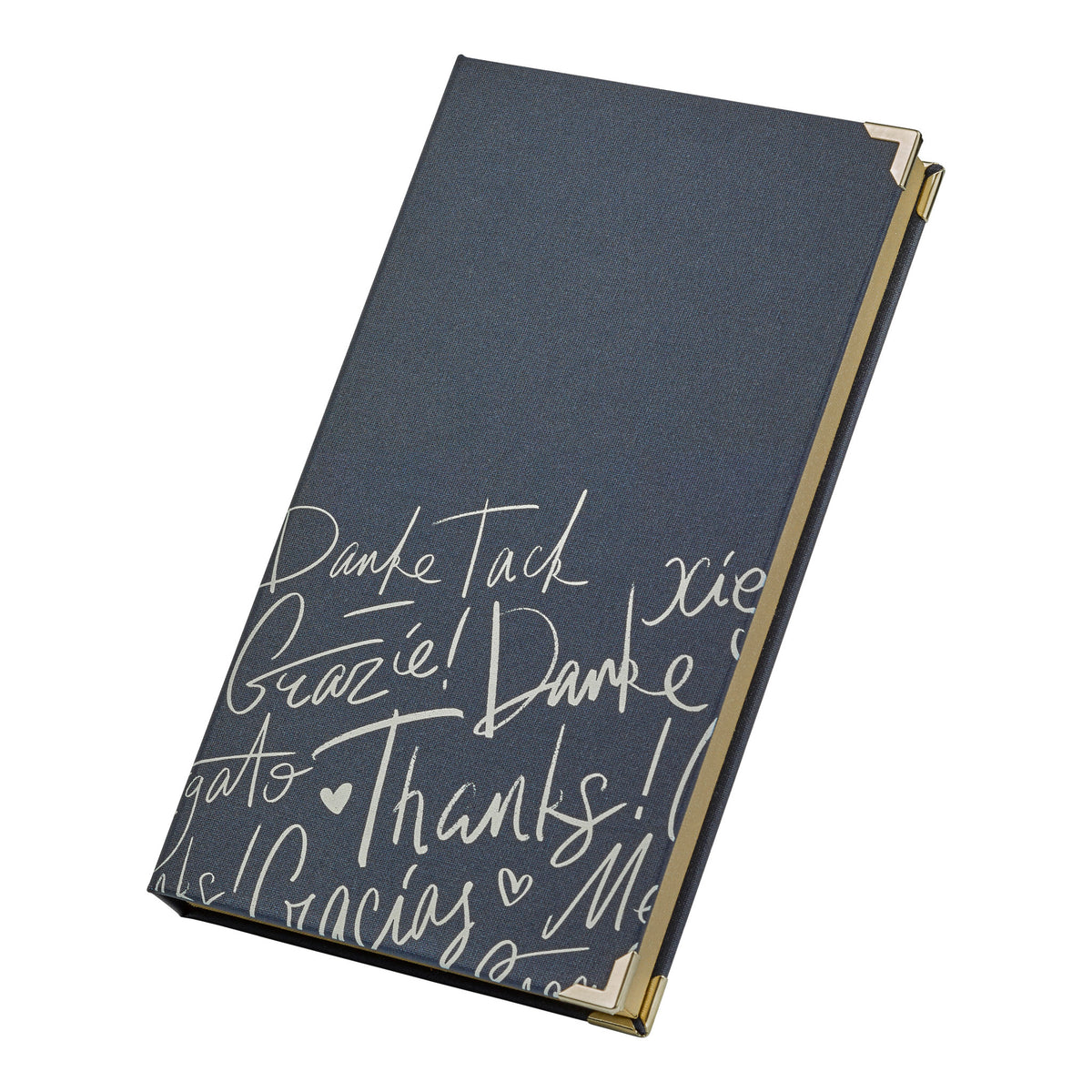 Rechnungsbox aus Buchleinen Dunkelblau A5schmal, mit UV Druck. Von Reischl Speisekarten, Manufaktur und Hersteller für Gastronomie seit 1891.