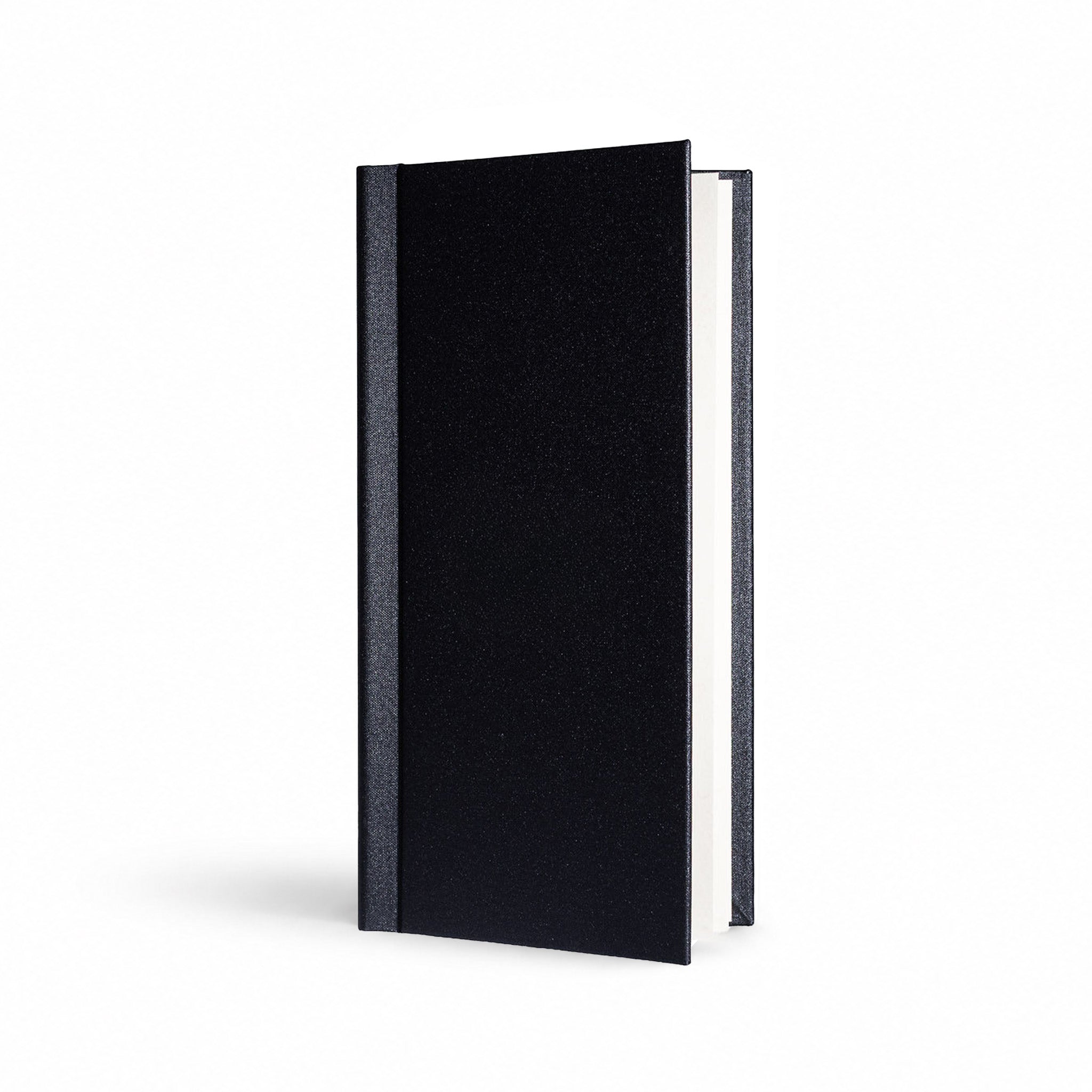 Speisekarte aus Buchleinen in der Farbe schwarz im Format A4 schmal