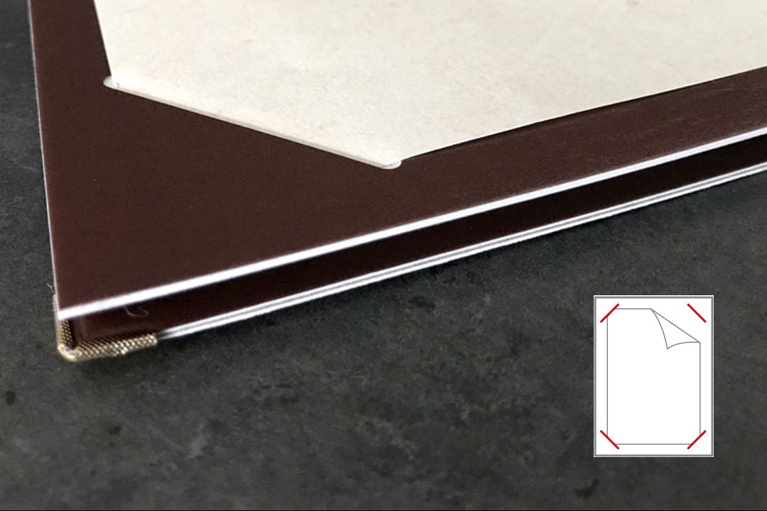 Detailaufnahme einer Speisekarte mit Stecksystem-Funktion